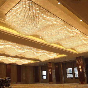 Sfera di cristallo dell'ingresso dell'hotel della Villa <span class=keywords><strong>con</strong></span> i lampadari di cristallo di lusso rettangolari personalizzati del tubo di vetro - Product Image 4