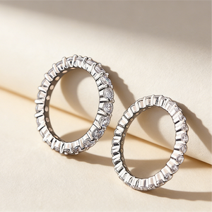 Full Eternity <b>Ring</b> 925 Sterling Silver Round CZ Eternity Band Prong <b>Set</b> <b>Wedding</b> Anniversary Stackable <b>Ring</b> <b>for</b> <b>Women</b> - Product Image 3