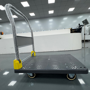 Chariots à main pliables 50*70cm, capacité <span class=keywords><strong>de</strong></span> charge 200kg, chariots à pousser gris en plastique PP, chariots <span class=keywords><strong>de</strong></span> magasinage robustes - Product Image 1