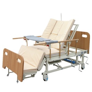 Lit médical manuel avec dossier et barrières latérales réglables pour usage domestique et hospitalier, soins aux adultes et aux personnes âgées - Product Image 4