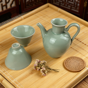 Juego de Vino Caliente Estilo <span class=keywords><strong>Japonés</strong></span> Celadón, Apto para Vino Baijiu, Vino Calentado, <span class=keywords><strong>Sake</strong></span>, como Regalo Festivo - Product Image 4