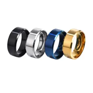 Top Quality 4 Colors 316L Stainless Steel Ring Blanks Popular Cheap Stainless Ring For Men