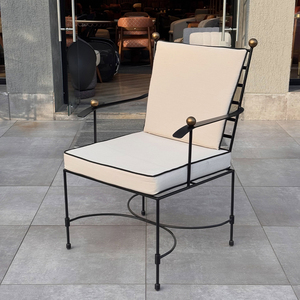 Chaise <span class=keywords><strong>de</strong></span> <span class=keywords><strong>jardin</strong></span> industrielle moderne en <span class=keywords><strong>fer</strong></span>, mobilier d'extérieur pour terrasse, idéal pour hôtels, entrepôts, cours, balcons et projets commerciaux - Product Image 1