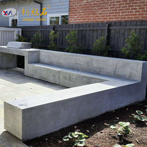 Nuevos Materiales de Construcción de Piedra, Banco de Hormigón GRC, Asientos para Patio Exterior, Impermeable, Gris Blanco, Personalizable - Product Image 3