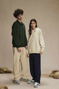 Chemise décontractée surdimensionnée à manches longues et col rabattu 100 % coton pour homme - Product Image 3