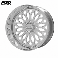 Jantes forgées sur mesure FGD Polish 24x14 22x14 26x14 -76mm Offset pour Chevrolet Silverado 2500/3500 HD 8x180 8x165.1 Bolt Pattern