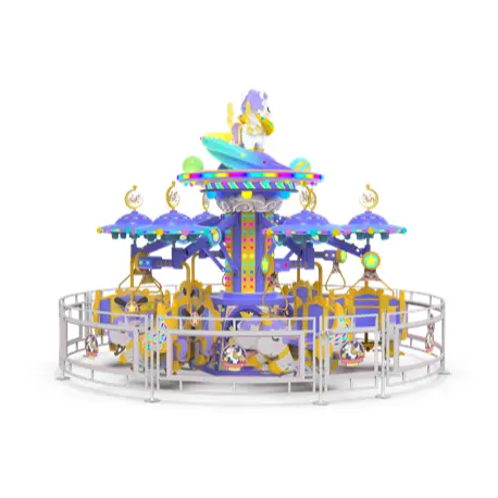 Cheap attraction amusement park rides 24 seats forest theme rotary cup carousel ride for sale