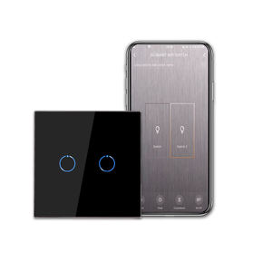 Cnbingo WIFI + nouvelle puce 2Gang 1 voie verre tactile Wifi maison intelligente interrupteur mural en gros unique fil en direct tactile interrupteur intelligent - Product Image 1