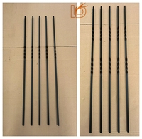 Balustre d'escalier en métal noir torsadé de style moderne LD Metal Designs, en fer forgé, pour rampe d'escalier intérieure en bois