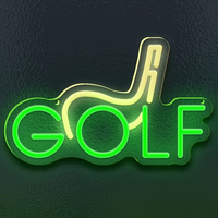 Art mural LED néon personnalisé pour balle de golf, décoration de bar de club de golf, cadeau d'anniversaire pour golfeur, décoration de salle de jeu à domicile