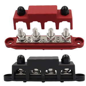 250A 3/8 ''Marine Automotive Solar RV Boat Bus Bar Bloque de distribución de energía 4 Post Cover Terminal Stud Accesorios interiores - Product Image 1