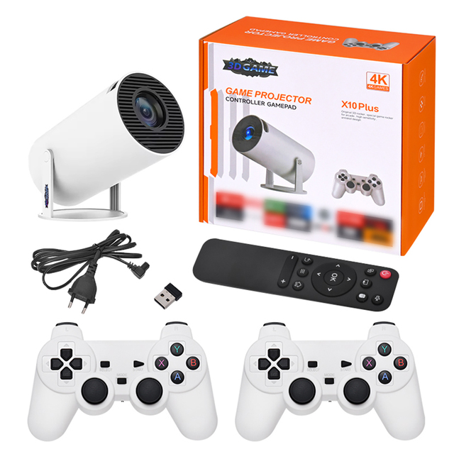 X10 Plus Game Projector 4K 8GB 10000 Games Android 11 Wifi Video Game Console Portable Home Theatre Video HY300 Projectors