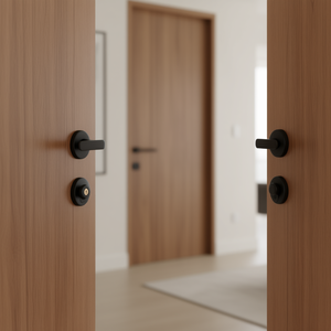 Poignée de porte intérieure moderne en aluminium noir mat, design minimaliste réversible, pour appartement, lot de 6 - Product Image 2