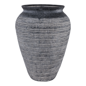 Vaso decorativo in ceramica dal design elegante e decorato per composizioni floreali da soggiorno, decorazioni floreali con erba della pampa e verde. - Product Image 4