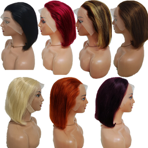 โปรโมชั่น Letsfly วิกผมบ๊อบสีสันสดใสราคาส่ง $15 วิกผมแท้แบบผูกเชือกด้านหน้า 13x4 ขนาด 10 นิ้ว ถึง 16 นิ้ว วิกผมตรงแบบธรรมชาติ มีจำหน่ายแล้ว - Product Image 1