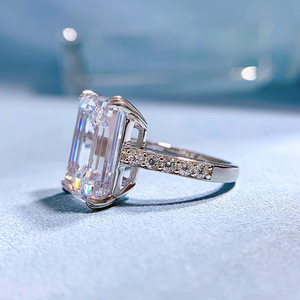 Bague en argent 925 avec zircon vert taille émeraude, style américain vintage, bijoux de <span class=keywords><strong>cocktail</strong></span> - Product Image 3