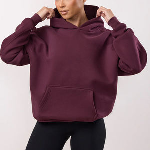 Sudadera con Capucha Ecológica para Mujer, Poliéster/Algodón, con Bolsillo Canguro, Ropa Casual de Invierno Sostenible y Consciente - Product Image 4