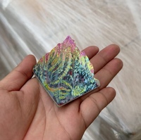 Mini Statue de Sommet de Montagne en Cristal, Ornement en Verre Électroplaqué Coloré pour Bureau et Décoration Esthétique de la Maison