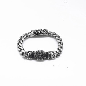 yunnique Men's Tibetan Silver Chain <b>Bracelet</b> Black <b>Leather</b> Cord Cross Design Gift Jewelry - Product Image 5