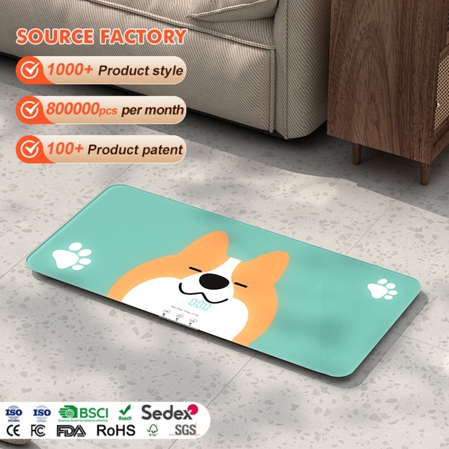 High Quality Home Use 100kg 10g Tempered Glass LED Digital Display Modern Animal Children Scale Weighing Pets Scales