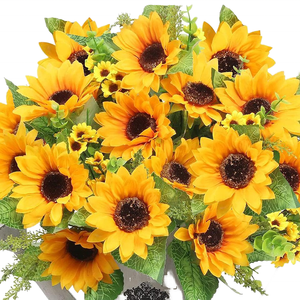 Bouquet de tournesol artificiel fleur décorative positive florissante pour le mariage et les hôtels et l'arrangement à la maison pour l'obtention du diplôme Esater - Product Image 5