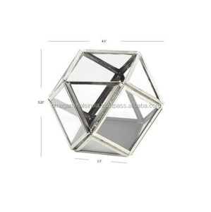 Decoración de casa de vidrio de metal colgante de cristal claro vela linterna metal vintage vela titular para la casa y el restaurante - Product Image 3