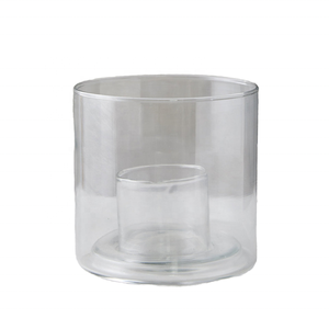Soplado a mano claro borosilicato doble <span class=keywords><strong>pared</strong></span> cilindro vidrio té luz candelabros - Product Image 6