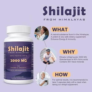 Résine Himalayan Shilajit Comprimé Riche <span class=keywords><strong>en</strong></span> Acide Humique et 85 Minéraux Améliore la Force Masculine Capsule Shilajit - Product Image 5