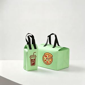 Premier <b>Catering</b> Logistics Custom Logo Printed Aluminum <b>Foil</b> Lined Non Woven Fabric Takeaway Food Delivery Carrier Bag - Product Image 1