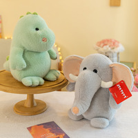 Authentique Gros Éléphant Hippopotame Dinosaure Griffe Machine Poupée En Peluche Jouet Cadeau D'anniversaire Pour Enfants