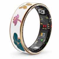 Bague connectée intelligente en acier inoxydable étanche IP68 avec suivi de santé, contrôle via application, fréquence cardiaque, tension artérielle, suivi du sommeil, appels iOS et réveil