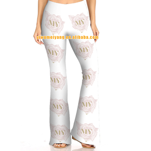 Cintura alta Paisley dorado <span class=keywords><strong>Flores</strong></span> <span class=keywords><strong>flores</strong></span> tulipanes hojas oro brillante hoja Floral pierna ancha Yoga pantalones Flare Leggings pantalones Casuales - Product Image 5