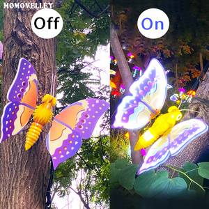 Momovalley 69cm ngoài trời bướm trang trí ánh sáng cảnh quan Mariposa electrica Led hoa bướm trang trí LED di chuyển - Product Image 3