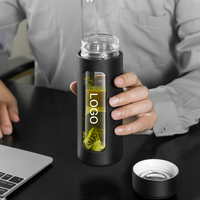 Bouteille en verre personnalisée étanche 240ml/380ml/460ml Bouteille d'eau en verre avec infuseur à thé