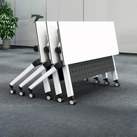Mobilier de bureau moderne et simple Table de formation pliante en bois blanc Tables de salle de formation pour immeuble de bureaux