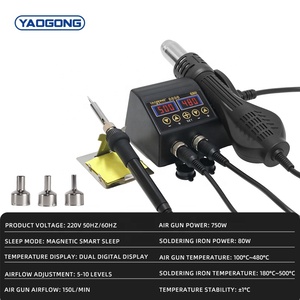 Estación de Soldadura 8898 2 en 1 con Pantalla Digital, Pistola de Aire Caliente para Reparación de Celulares, BGA, SMD, PCB, IC, Herramientas de Soldadura - Product Image 3