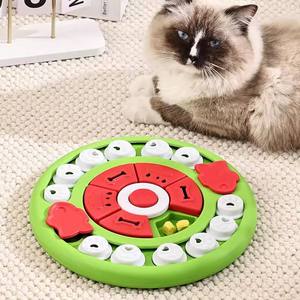 Bol de mangeoire puzzle pour animaux de compagnie-Plat rond pour chiens et chats, distributeur de nourriture interactif gratuit anti-étouffement - Product Image 4