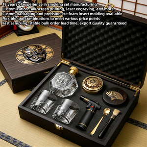 Set de Whisky Ahumado OEM con Diseño Noh, Decantador y Vasos de Patrimonio Cultural Japonés, Ahumador con Antorcha para el Hogar, Bar, Club, Regalo, Directo de Fábrica - Product Image 6