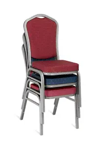 Satılık çin ucuz kullanılan istiflenebilir döşemeli otel ziyafet kilise sandalyesi