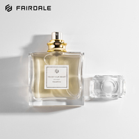 Flacon de parfum en verre Fairdale OEM 50 ml avec décoration personnalisable et bouchon en acrylique
