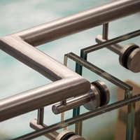 Tuyau réglable en acier inoxydable 304 316, garde-corps en verre, balustrade intérieure et extérieure ronde, support de support