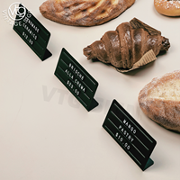Support de prix magnétique en forme de L, tableau de lettres métalliques, présentoir de comptoir pour menu avec lettres en carreaux pour boutique de cadeaux