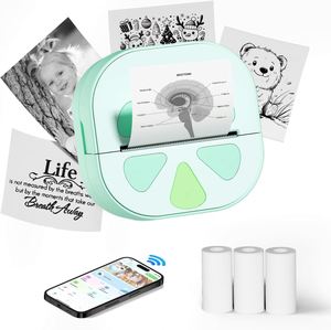 Mini Impresora Térmica de Etiquetas 203dpi para Papel Portátil de 57mm Sin Tinta ni Cinta, 3 Rollos, Notas de Estudio, Fotos, DIY, en Stock - Product Image 1