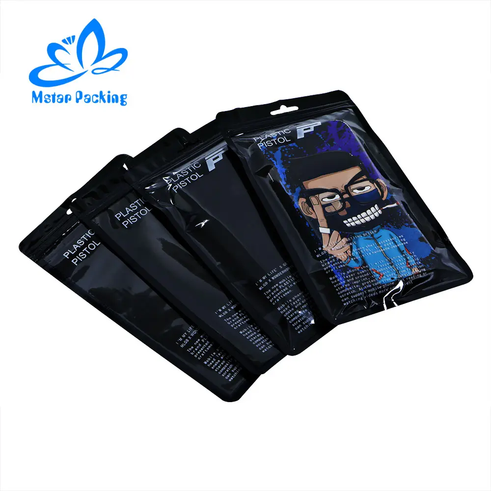 Customized printing plastic 3 side seal phone case bag phone cover packaging bags