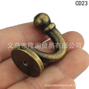 Antique Style Metal <b>Wall</b> <b>Hook</b> 23x32mm Zinc Alloy Single Coat <b>Hook</b> For Doors And <b>Walls</b> - Product Image 2