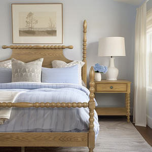 DB Beckett Solid Wood Nightstand <b>Mirrored</b> Antique Modern Traditional <b>Bedside</b> Cabinet for Apartment Home or Hospital Use - Product Image 5