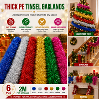 Guirlande de Noël colorée en PE épais, ruban métallique pour arbre, porte, fenêtre, fête, décoration de vacances, fournisseur en gros