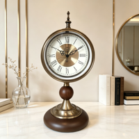 Horloge de table à pendule en or de luxe avec base en marbre, horloge de bureau silencieuse à quartz pour la décoration du salon et du bureau