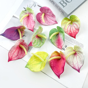 Flores Artificiales de Anturio de Seda de 10 cm, Accesorios de Decoración para Bodas, para Fotografía en Interiores y Exteriores - Product Image 1