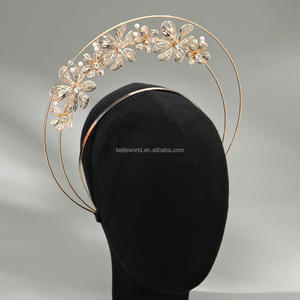 عصابة رأس من BELLEWORLD إكسسوارات مخصصة للهالة تاج الزفاف موضة لؤلؤ مادونا عتيقة عصابات رأس لوليتا تاج زفاف عصابات رأس - Product Image 3